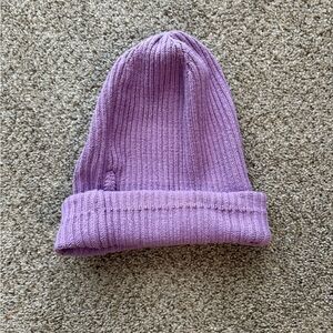 NWT Abercrombie & Fitch Slouchy Beanie Hat purple Ribbed One Size Womens
